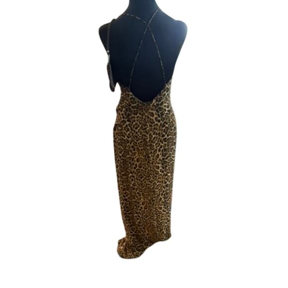 Jay Godfrey Leopard Print Maxi Dress Size 6 Strappy Evening Gown - Picture 4 of 9